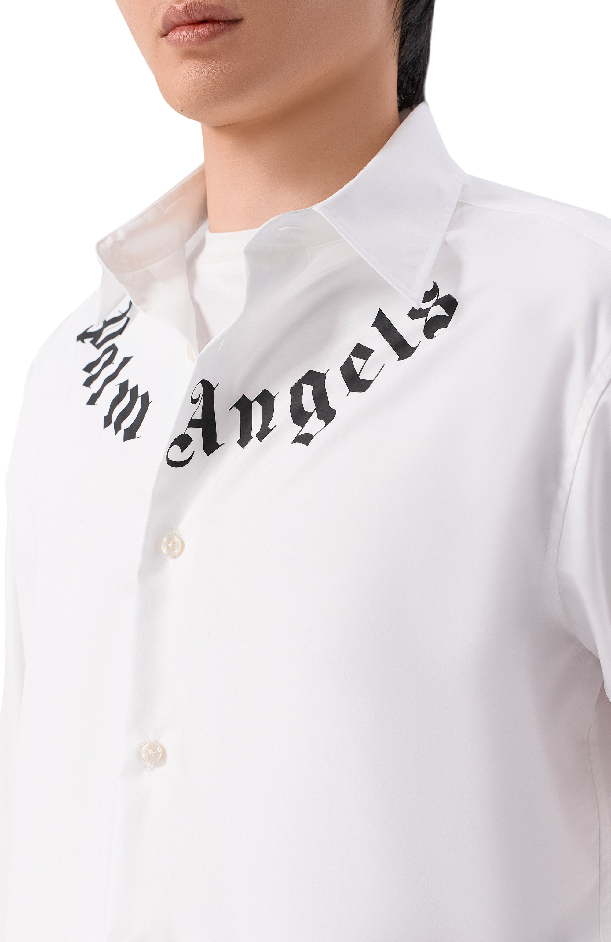 Хлопковая рубашка PALM ANGELS, арт. PMGE04KS26FAB001, фото 5