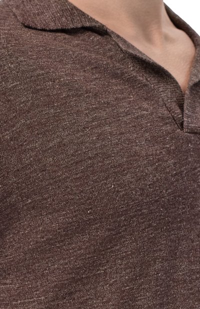 Поло изо льна и шелка ANDREA CAMPAGNA, арт. M5426-8087, фото 5