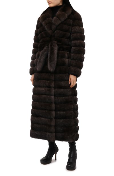 Шуба из меха соболя YVES SALOMON, арт. 9WYM37630ZICV, фото 3