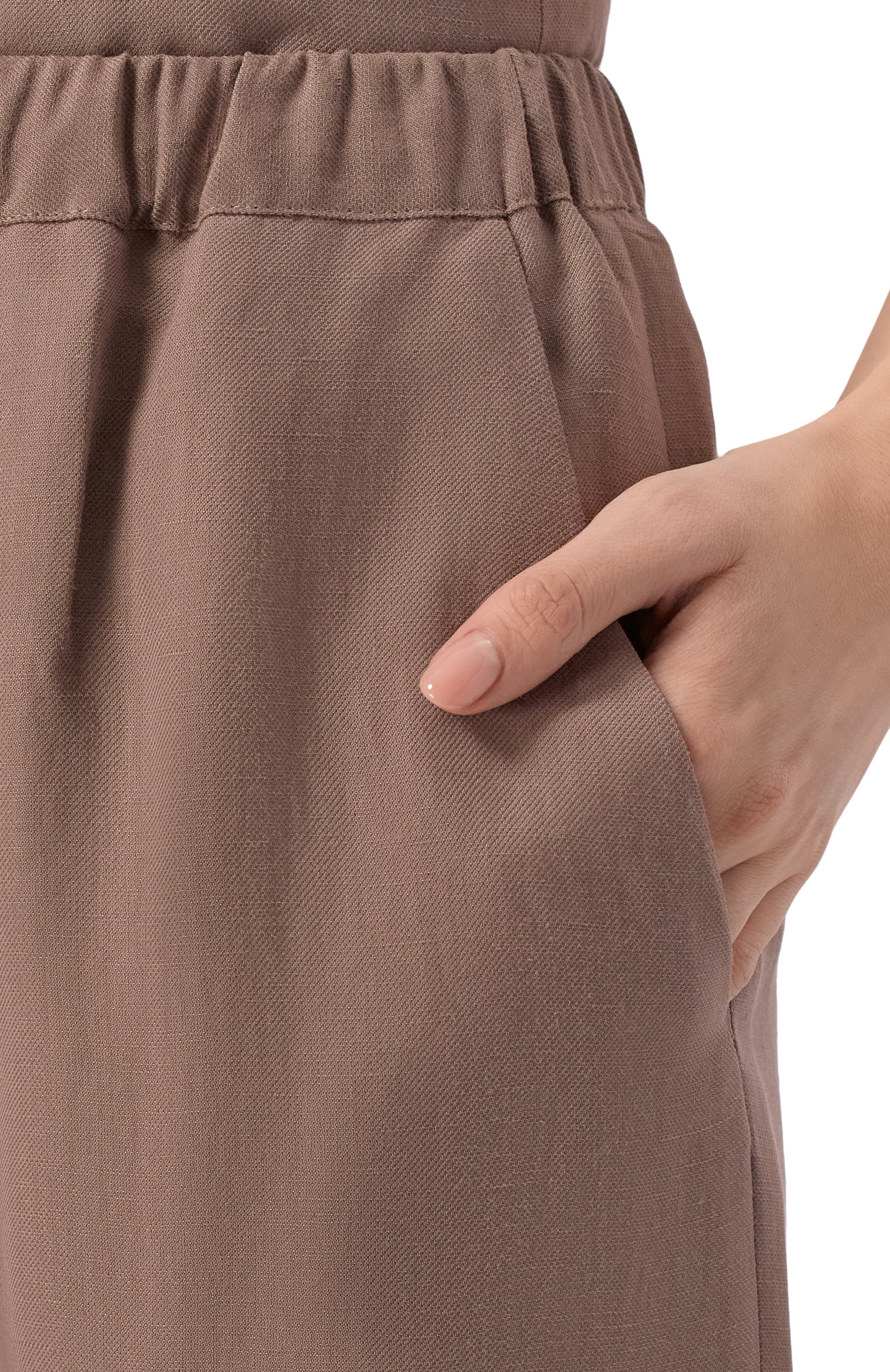 Брюки из вискозы и льна ANTONELLI FIRENZE темно-бежевого цвета по цене 58350 руб., арт. Q8713/935, фото 5 Брюки из вискозы и льна ANTONELLI FIRENZE, арт. Q8713/935, фото 5