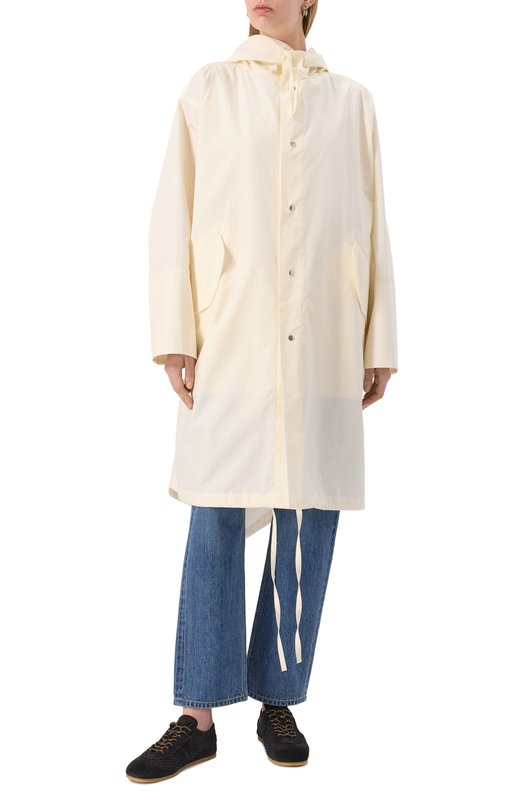 Хлопковый плащ Jil Sander J04AH0002-J45026 Кремовый  J04AH0002-J45026 Фото 3
