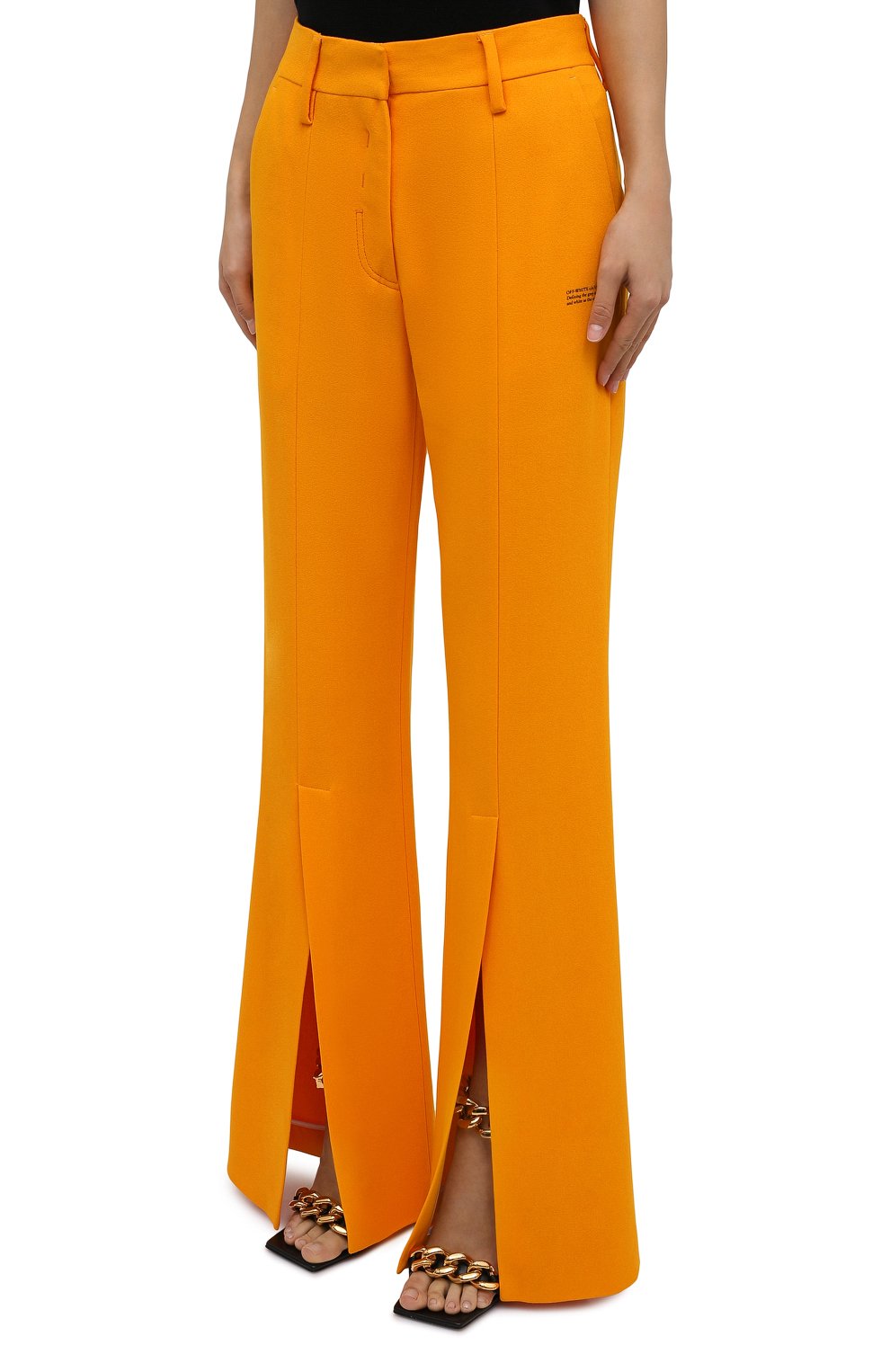 Брюки из вискозы OFF-WHITE оранжевого цвета по цене 77400 руб., арт. 0WCA138F21FAB003, фото 3 Брюки из вискозы OFF-WHITE, арт. 0WCA138F21FAB003, фото 3