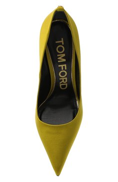 Женские текстильные туфли t-screw TOM FORD светло-зеленого цвета, арт. W2325T-STA | Фото 6 (Материал внешний: Текстиль; Материал внутренний: Натуральная кожа; Каблук тип: Шпилька; Каблук высота: Высокий; Подошва: Плоская; Материал сплава: Проставлено)