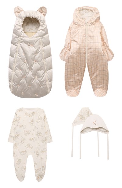 Пуховый комплект на выписку CHEPE светло-бежевого цвета по цене 25600 руб., арт. 391177, фото 1 Пуховый комплект на выписку CHEPE, арт. 391177, фото 1