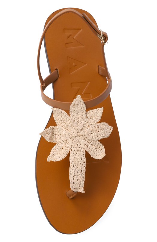 Кожаные сандалии Manebi X 3.8 Y0/LEATHER & RAFFIA Коричневый  X 3.8 Y0/LEATHER & RAFFIA Фото 6
