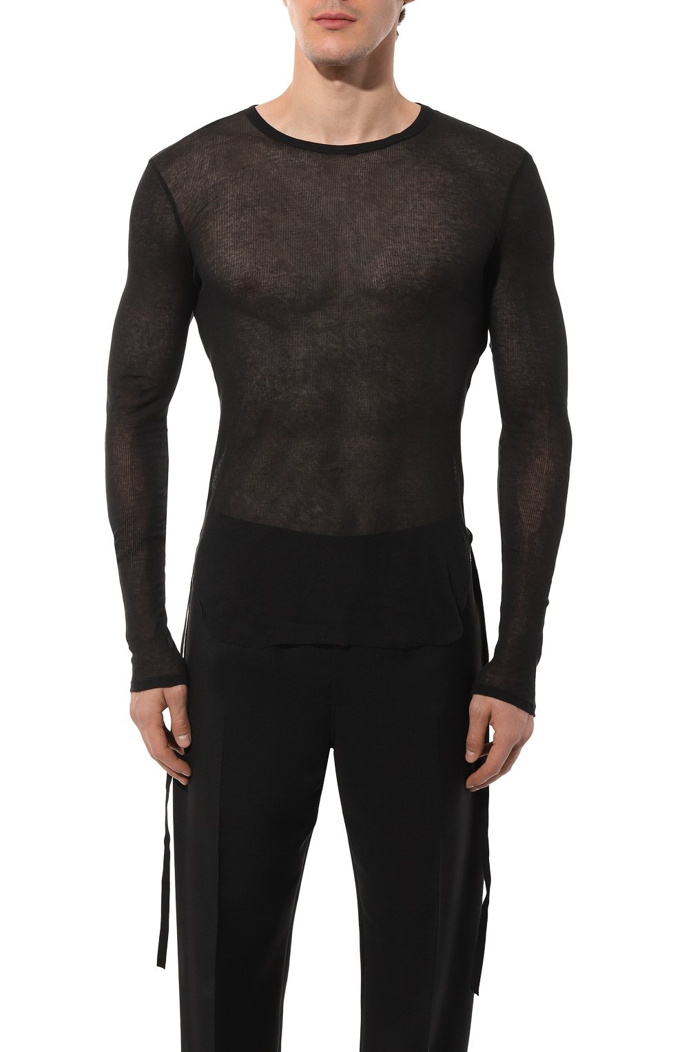 Хлопковый лонгслив ANN DEMEULEMEESTER, арт. 2402-M-JTS10-FA434-099, фото 3