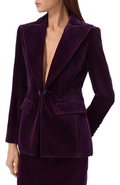 Бархатный жакет NINA RICCI фиолетового цвета по цене 214500 руб., арт. 25ACVE018/C01092, фото 3 Бархатный жакет NINA RICCI, арт. 25ACVE018/C01092, фото 3