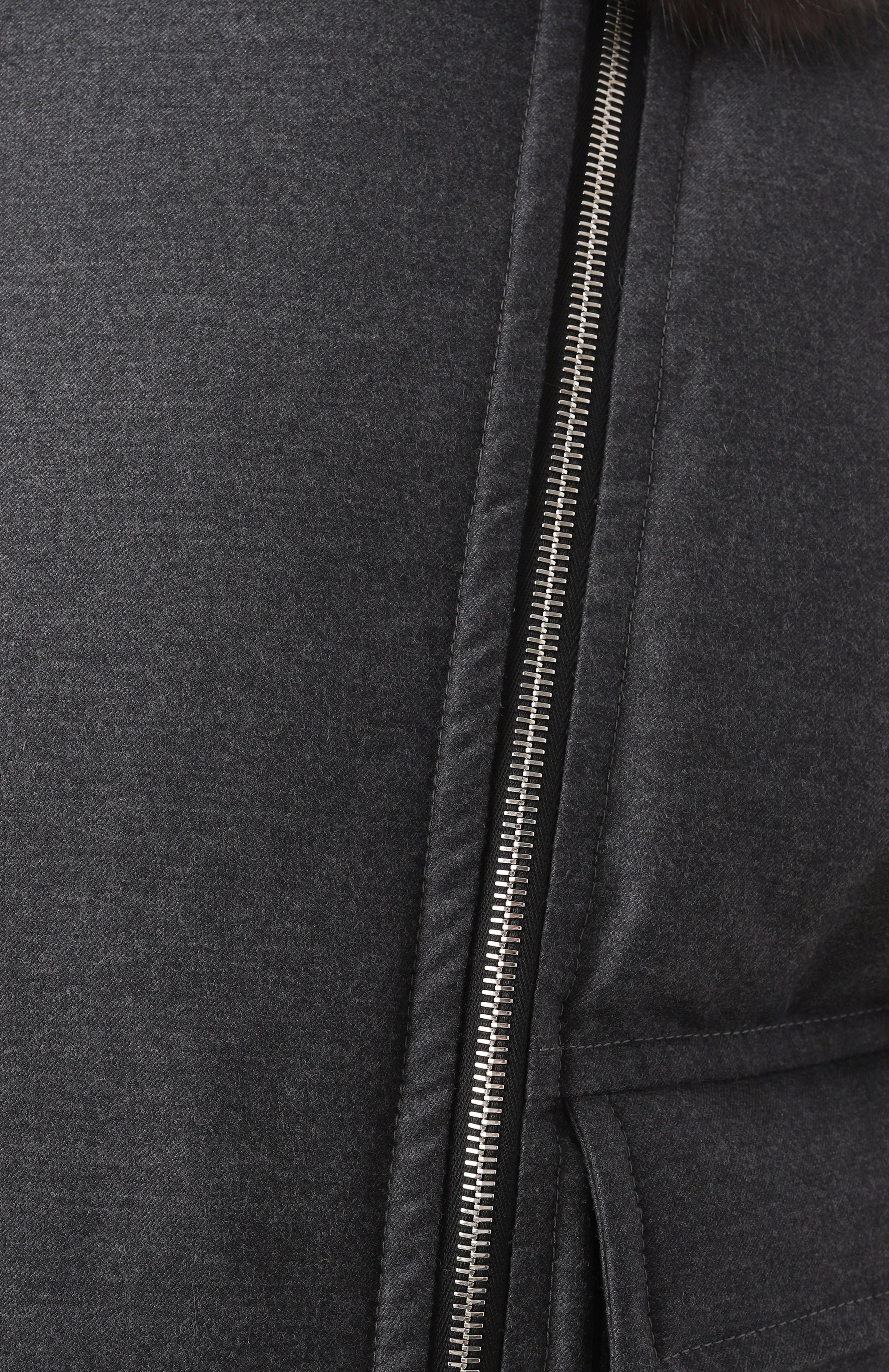 Пуховик с меховой отделкой YVES SALOMON серого цвета по цене 977000 руб., арт. 22WYV03068W02W, фото 6 Пуховик с меховой отделкой YVES SALOMON, арт. 22WYV03068W02W, фото 6