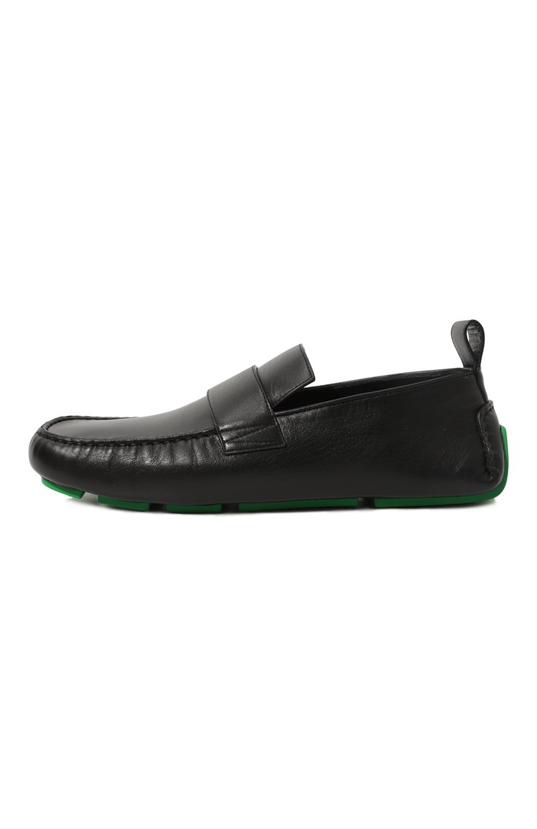 Мужские кожаные мокасины BOTTEGA VENETA черного цвета, арт. 730278/V2MD0 | Фото 4 (Нос: Не проставлено; Материал внутренний: Натуральная кожа; Материал сплава: Проставлено; Стили: Кэжуэл; Материал внешний: Натуральная кожа)