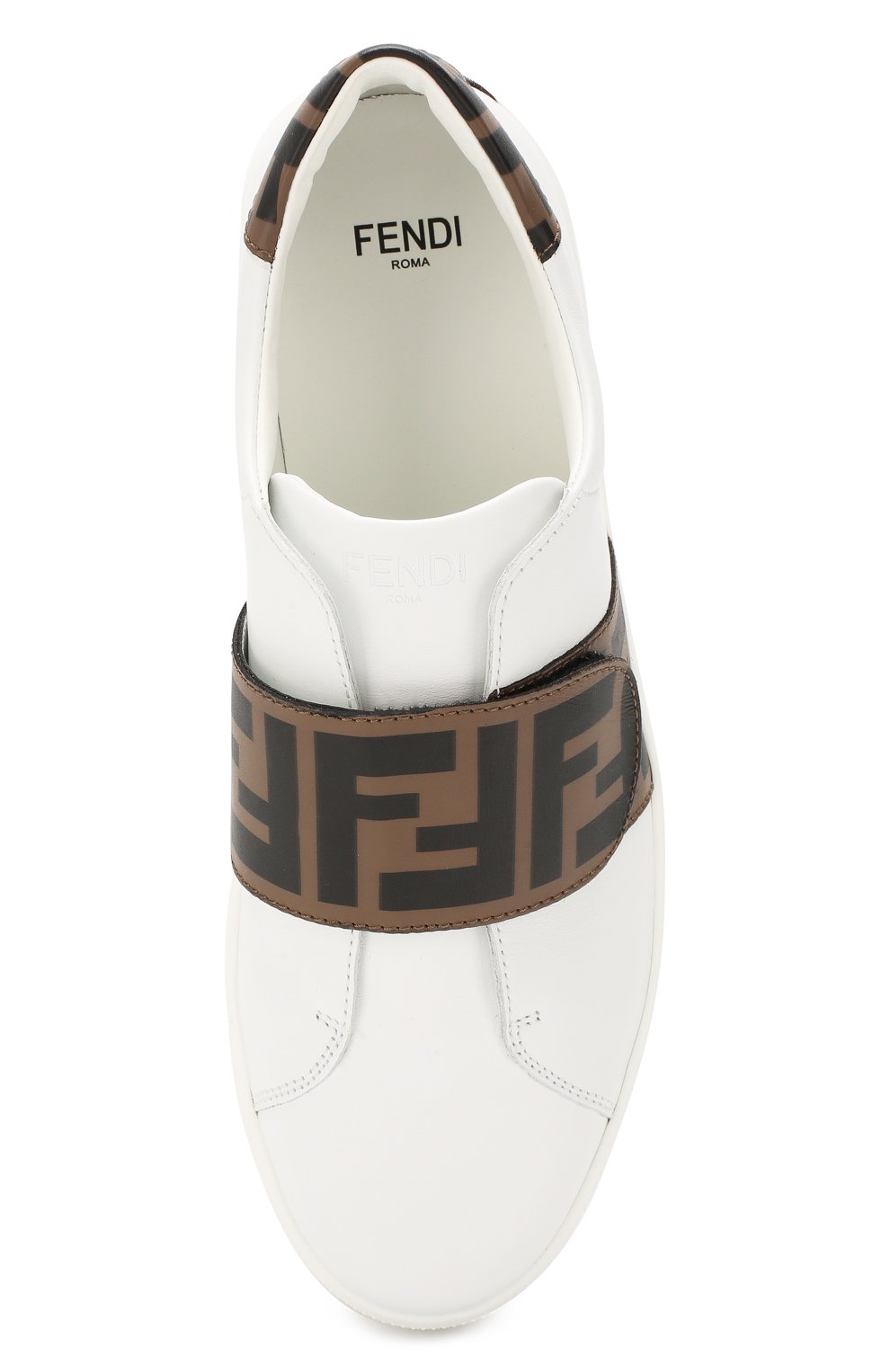 Кожаные кеды с застежками велькро FENDI, арт. JMR296/A7N4/28-35, фото 4