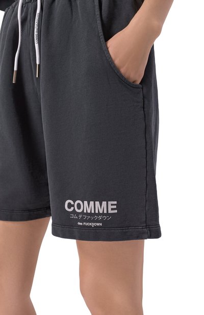 Хлопковые шорты COMME DES FUCKDOWN черного цвета по цене 13500 руб., арт. CFABW01585, фото 5 Хлопковые шорты COMME DES FUCKDOWN, арт. CFABW01585, фото 5