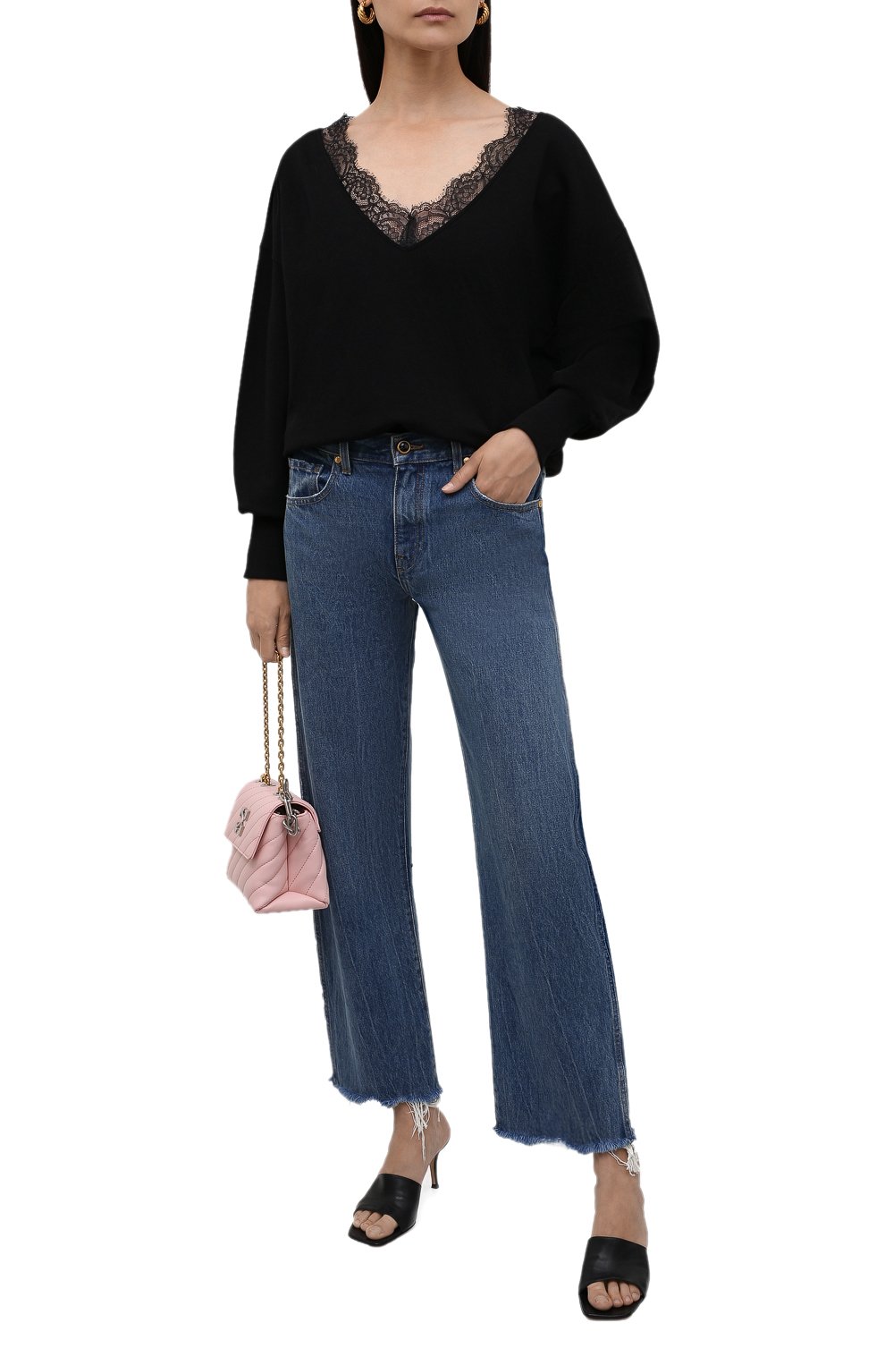 Хлопковый пуловер REDVALENTINO черного цвета по цене 33950 руб., арт. WR3MF07B/625, фото 2 Хлопковый пуловер REDVALENTINO, арт. WR3MF07B/625, фото 2