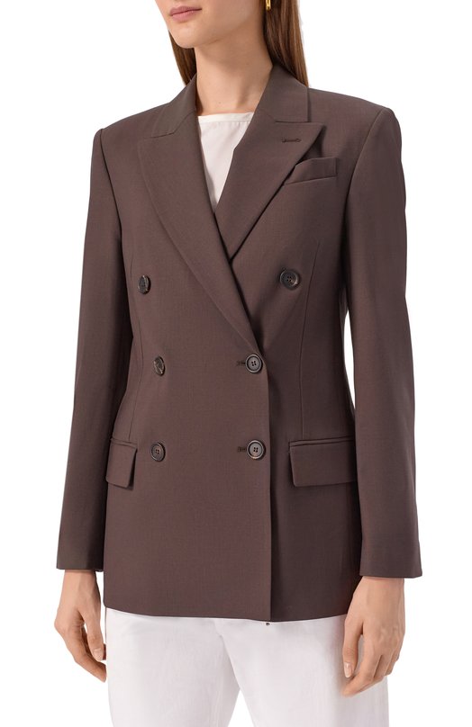 Шерстяной жакет Brunello Cucinelli M0W077038 Коричневый  M0W077038 Фото 3