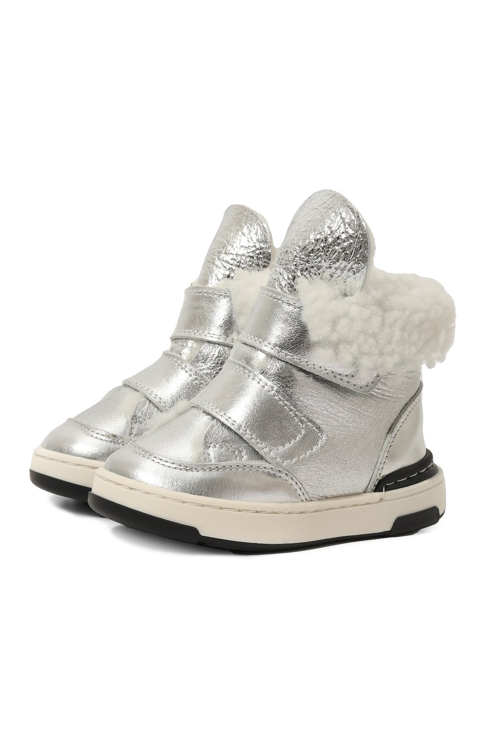 Кожаные ботинки MONTELPARE TRADITION серебряного цвета по цене 20850 руб., арт. MT7558/18-27, фото 1 Кожаные ботинки MONTELPARE TRADITION, арт. MT7558/18-27, фото 1