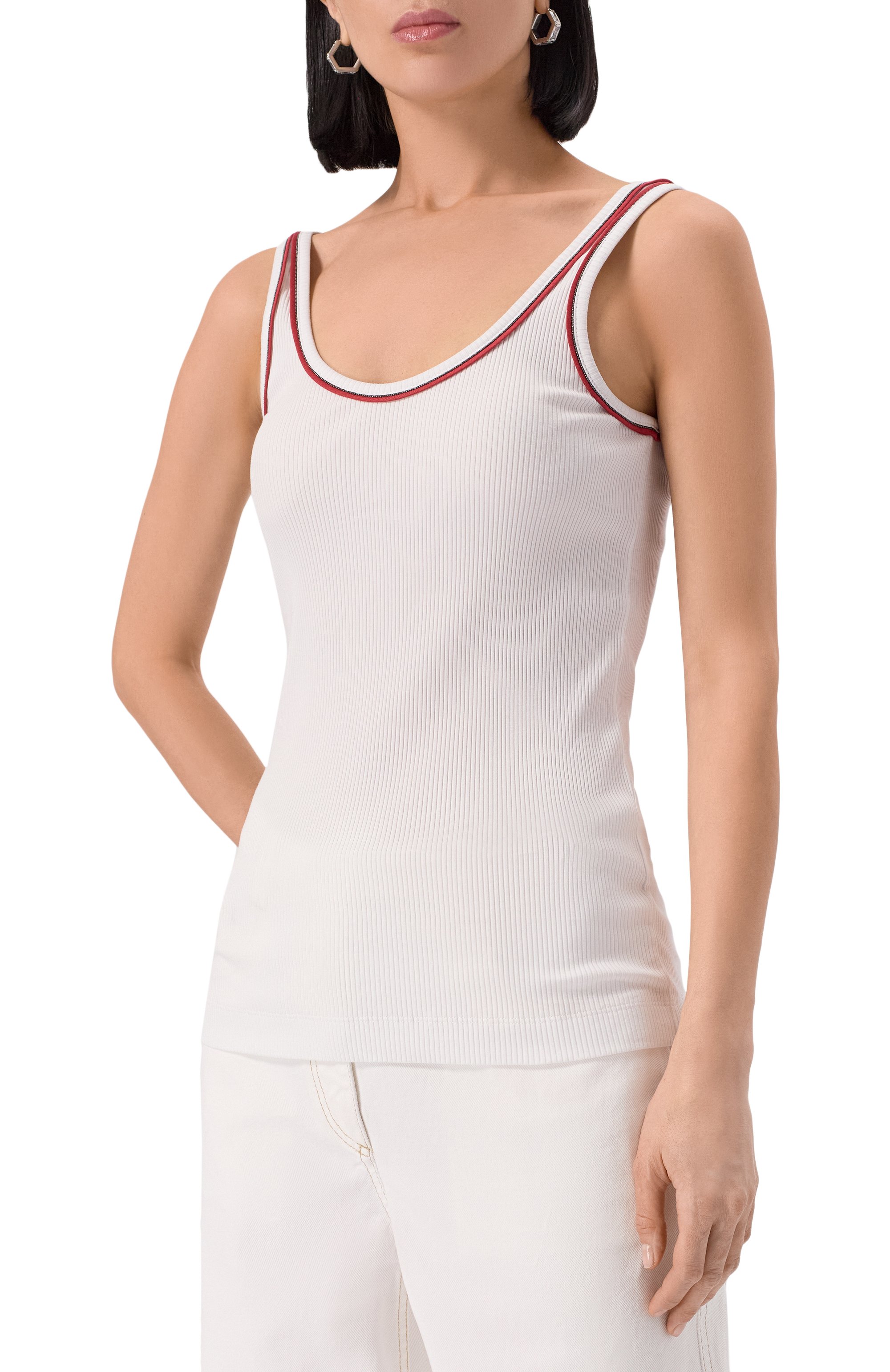 Хлопковая майка BRUNELLO CUCINELLI, арт. MG902FP320, фото 3