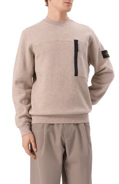 Мужской хлопковый свитшот STONE ISLAND бежевого цвета, арт. 811565338 | Фото 3 (Материал сплава: Проставлено; Рукава: Длинные; Длина (для топов): Стандартные; Драгоценные камни: Проставлено; Стили: Кэжуэл; Мужское Кросс-КТ: свитшот-одежда; Принт: Без принта; Материал внешний: Хлопок)