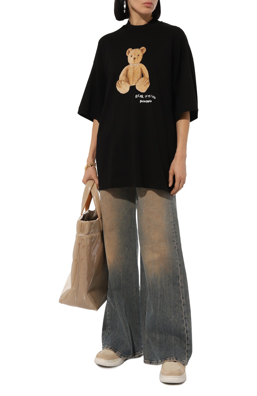 Хлопковая футболка PALM ANGELS, арт. PWAA017F24JER006, фото 2