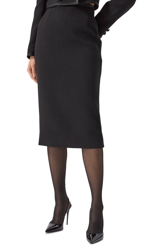 Юбка из шерсти и шелка Dolce & Gabbana F4BBPT/FUBD2 Чёрный  F4BBPT/FUBD2 Фото 3