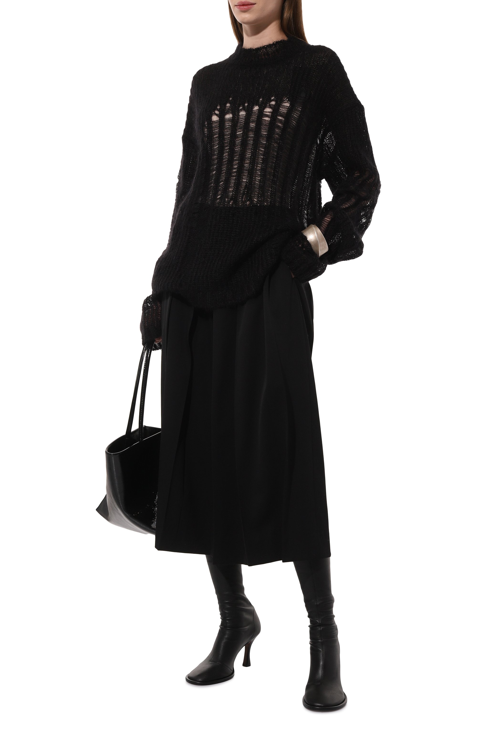 Шерстяные кюлоты GOOROO черного цвета по цене 84510 руб., арт. P015-3000-900-FW24/25, фото 2 Шерстяные кюлоты GOOROO, арт. P015-3000-900-FW24/25, фото 2