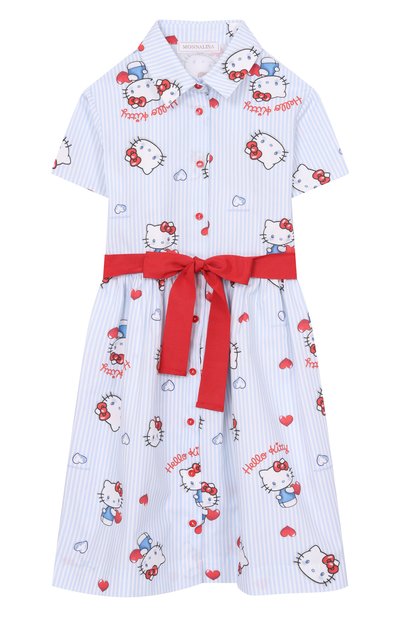 Хлопковое платье-рубашка MONNALISA, арт. 11G918