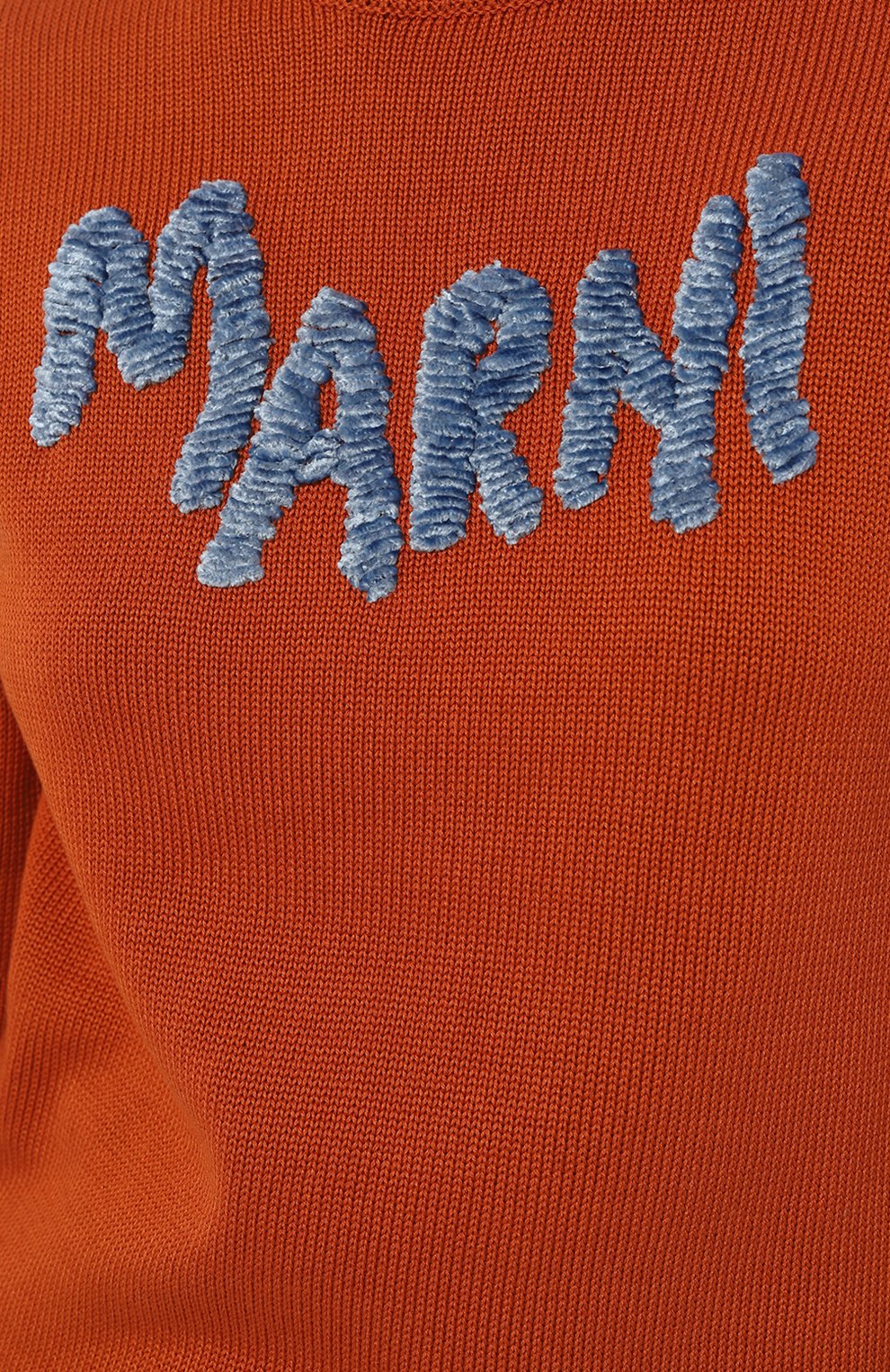 Хлопковый пуловер MARNI оранжевого цвета по цене 77500 руб., арт. GCMD0440EQ/UFCC20, фото 5 Хлопковый пуловер MARNI, арт. GCMD0440EQ/UFCC20, фото 5