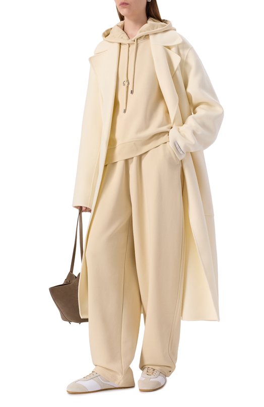 Хлопковые брюки Sportmax L0RD Кремовый  L0RD Фото 2