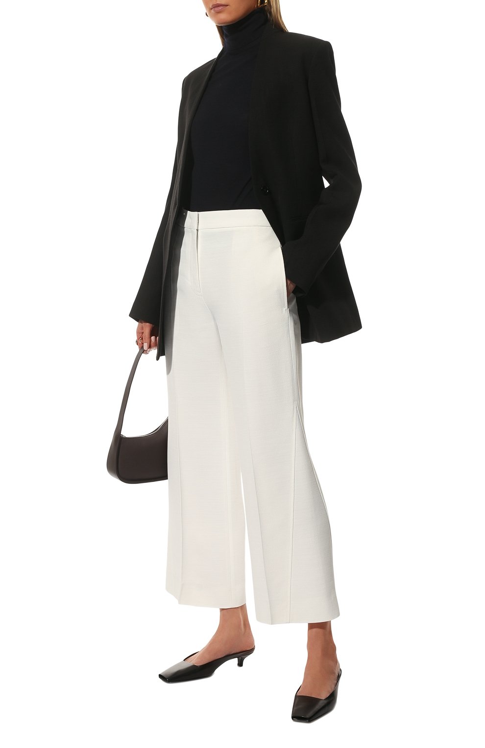 Брюки из вискозы JIL SANDER белого цвета по цене 89950 руб., арт. JSPU302900-WU390000, фото 2 Брюки из вискозы JIL SANDER, арт. JSPU302900-WU390000, фото 2