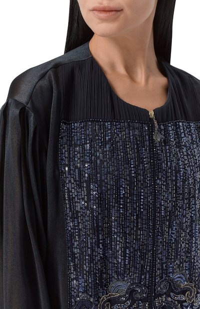 Блузка с отделкой пайетками GIORGIO ARMANI темно-синего цвета по цене 929500 руб., арт. GW004343/AF29150, фото 5 Блузка с отделкой пайетками GIORGIO ARMANI, арт. GW004343/AF29150, фото 5