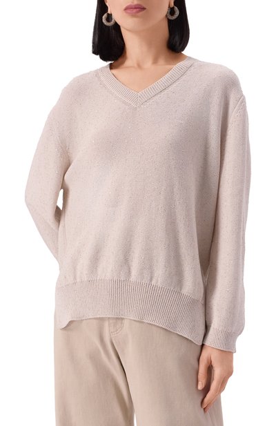 Хлопковый пуловер LORENA ANTONIAZZI, арт. P25124VM33A/3049, фото 3