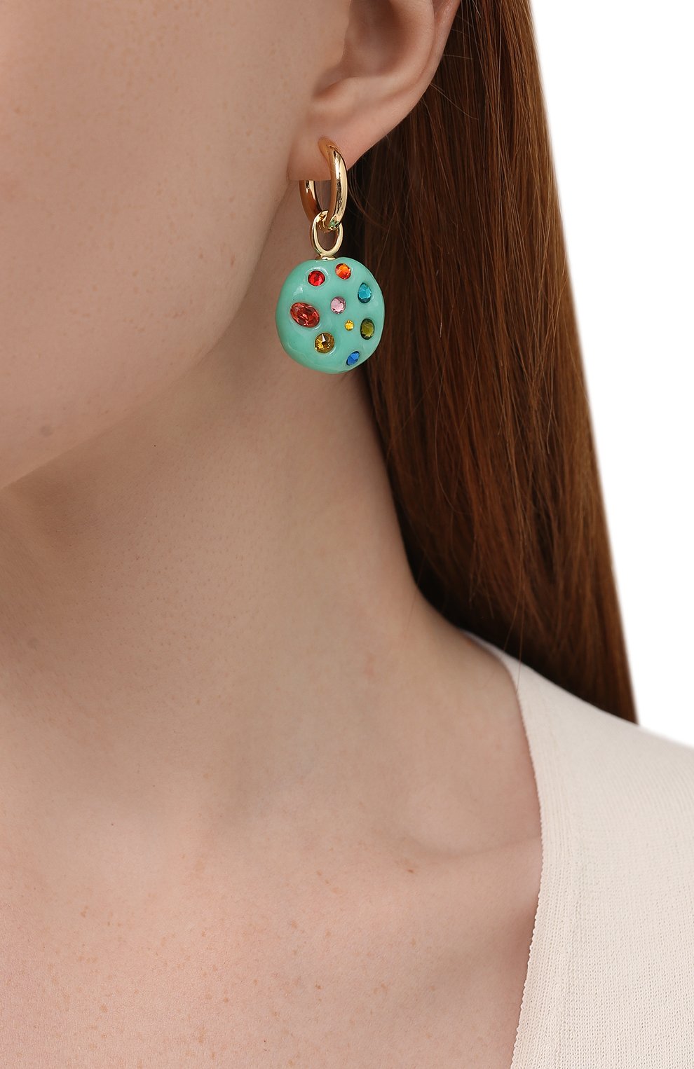 Моносерьга LILI ARCHIVE зеленого цвета по цене 8800 руб., арт. ME20C33G, фото 2 Моносерьга LILI ARCHIVE, арт. ME20C33G, фото 2