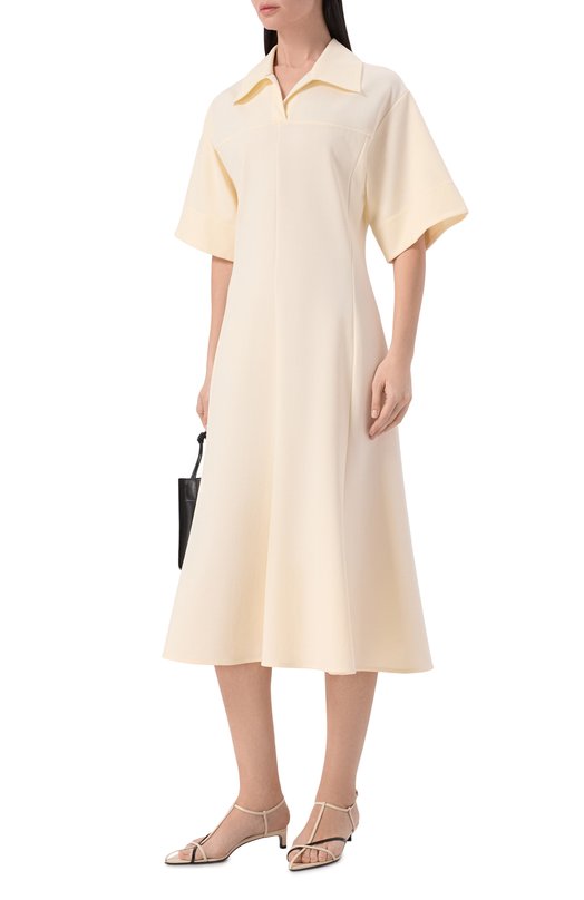 Платье из вискозы Jil Sander J02CT0565/J20340 Кремовый  J02CT0565/J20340 Фото 2
