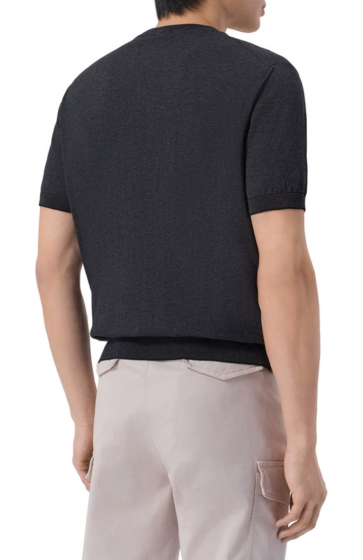 Хлопковый джемпер Brioni UMR00L/PCK17 Серый  UMR00L/PCK17 Фото 4