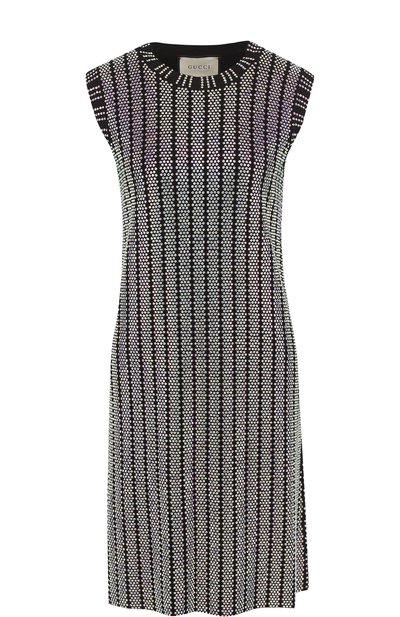 Женское приталенное мини-платье со стразами GUCCI, арт. 501416/X9M91