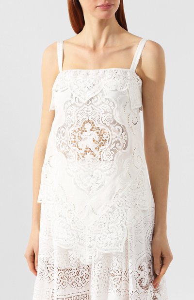 Кружевной топ DOLCE & GABBANA белого цвета по цене 228000 руб., арт. F73E7Z/FG1AC, фото 3 Кружевной топ DOLCE & GABBANA, арт. F73E7Z/FG1AC, фото 3