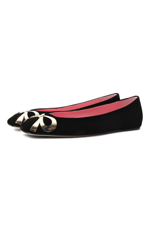 Бархатные балетки Giambattista Valli 25FWKVLIS249/49VEL Чёрный 25FWKVLIS249/49VEL