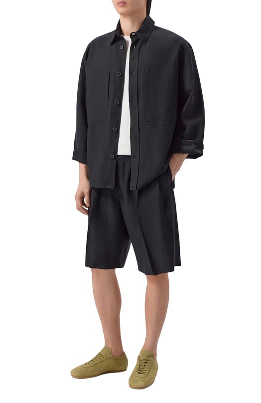 Шорты из вискозы и льна Laneus S6LAMASH090 Чёрный  S6LAMASH090 Фото 2