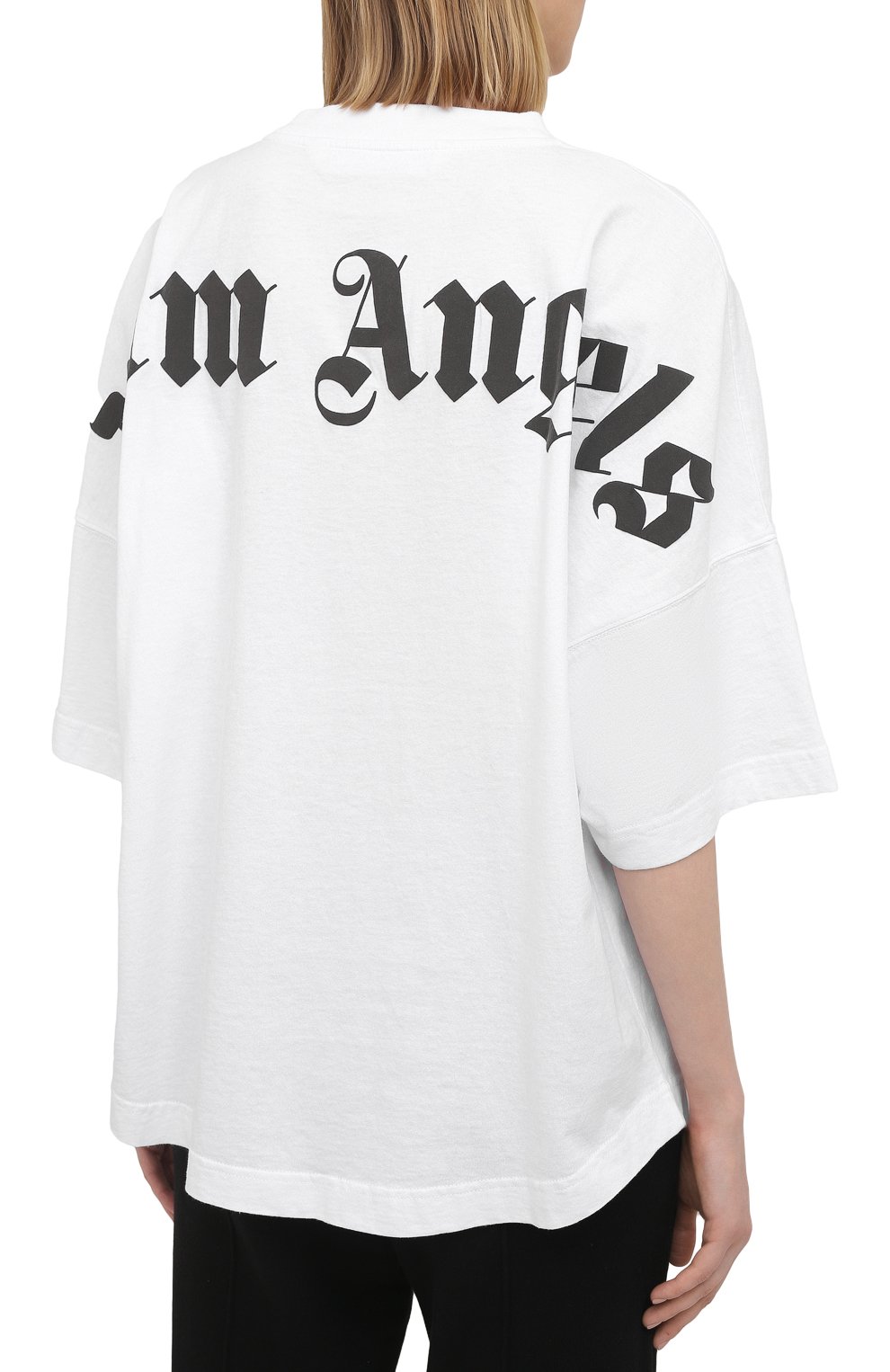 Хлопковая футболка PALM ANGELS белого цвета по цене 24150 руб., арт. PWAA023S21JER0030110, фото 4 Хлопковая футболка PALM ANGELS, арт. PWAA023S21JER0030110, фото 4