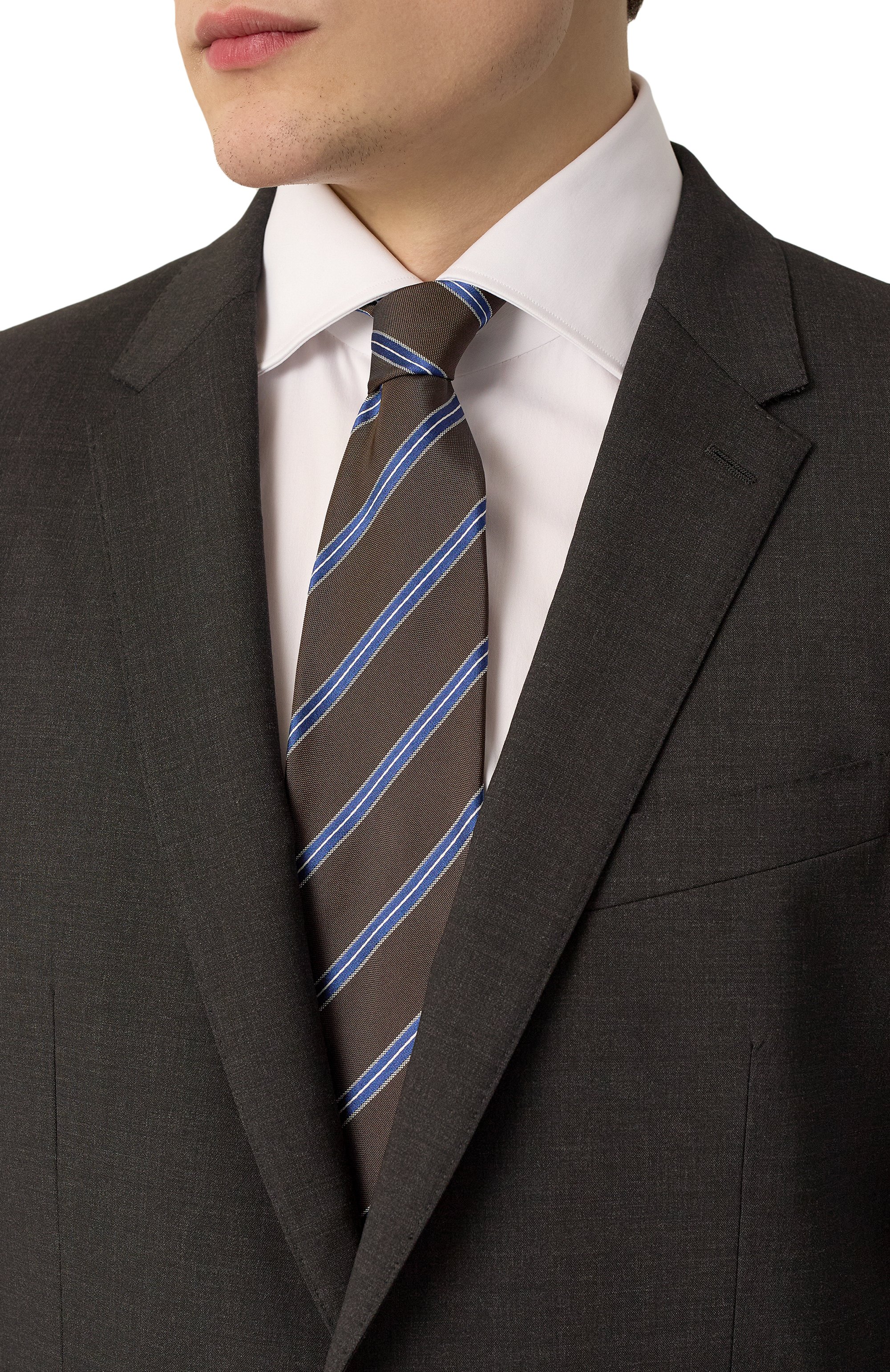 Шелковый галстук ZEGNA коричневого цвета по цене 30950 руб., арт. 1P8/Z9D01TA9, фото 2 Шелковый галстук ZEGNA, арт. 1P8/Z9D01TA9, фото 2