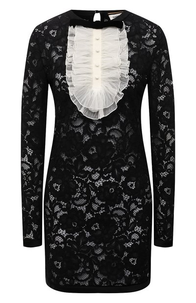 Женское платье из хлопка и вискозы SAINT LAURENT, арт. 661137/Y403K