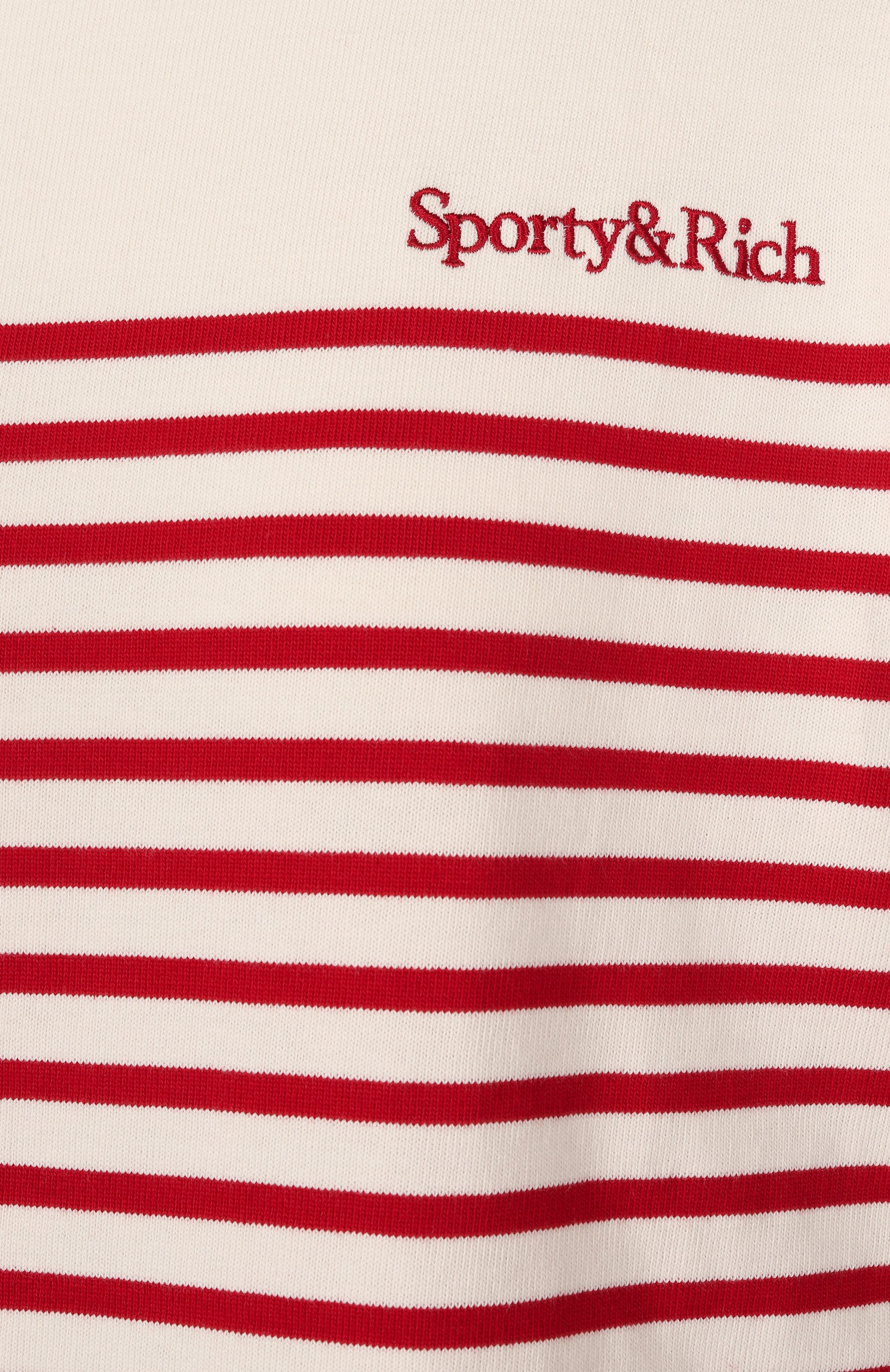 Хлопковый лонгслив SPORTY AND RICH кремового цвета по цене 15800 руб., арт. T0035508300ST15, фото 6 Хлопковый лонгслив SPORTY AND RICH, арт. T0035508300ST15, фото 6