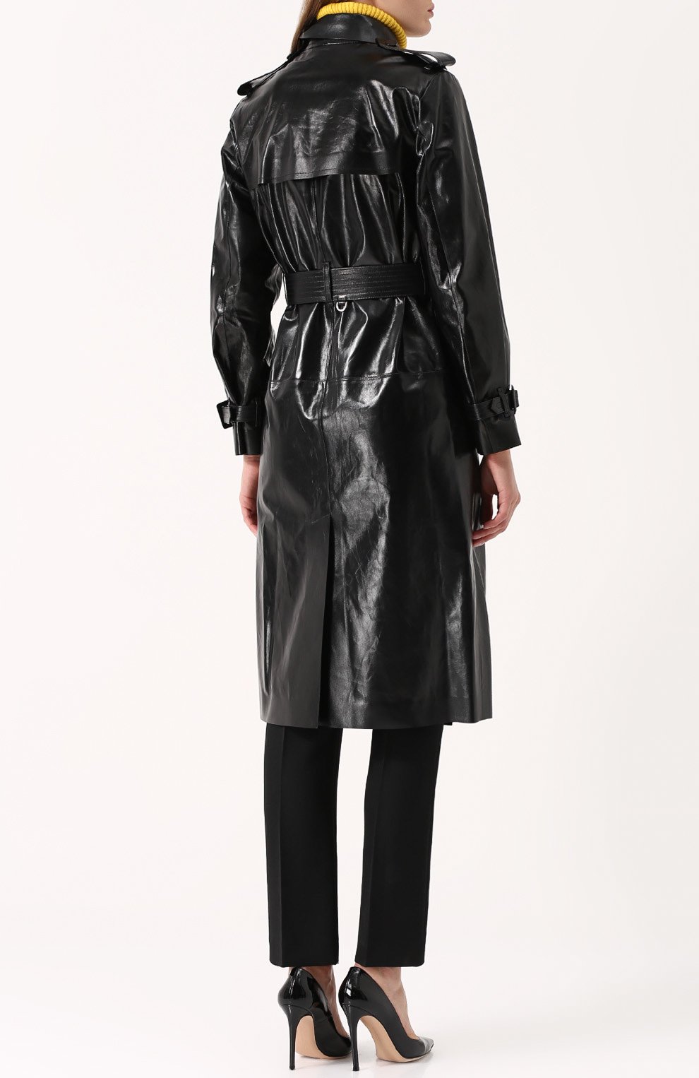 Двубортное кожаное пальто с поясом VALENTINO, арт. NB0NB02Y/1BH, фото 4