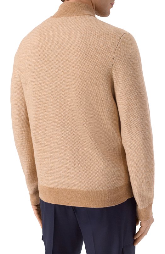 Кардиган из шерсти и хлопка BOSS 50549950 Бежевый  50549950 Фото 4