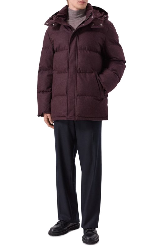 Пуховик Siberia из шерсти и кашемира 12 STOREEZ 134077 Бордовый  134077 Фото 2