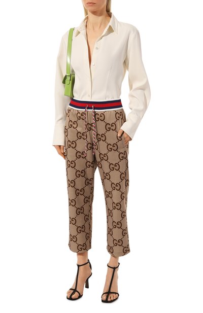 Брюки GUCCI коричневого цвета по цене 141120 руб., арт. 685762 XJD3N, фото 2 Брюки GUCCI, арт. 685762 XJD3N, фото 2