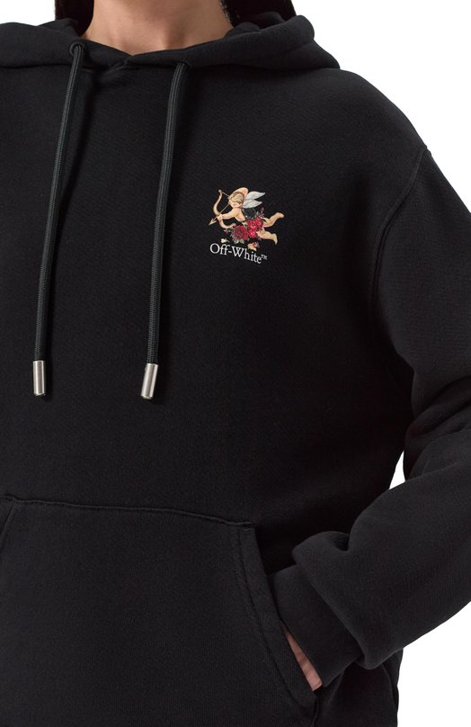 Хлопковое худи Off-White 0WBB064F25FLE001 Чёрный  0WBB064F25FLE001 Фото 5