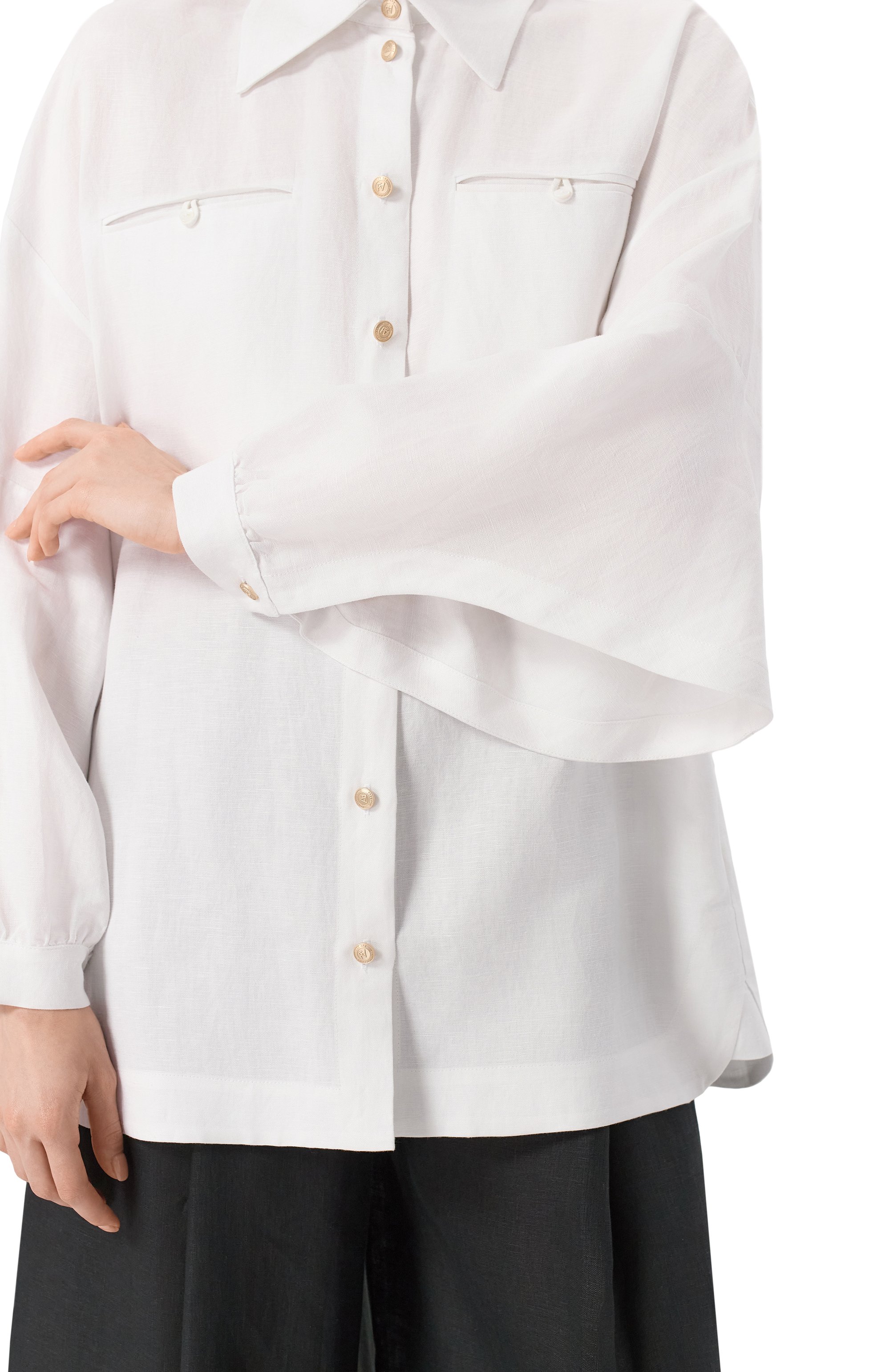 Рубашка из вискозы и льна FREEAGE, арт. WS25.BL016.2070.100, фото 5