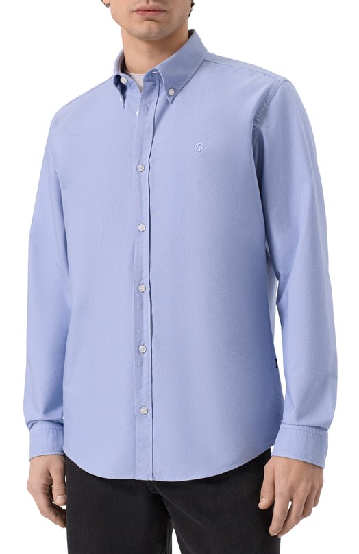 Хлопковая рубашка BOSS 50555920 Голубой  50555920 Фото 3