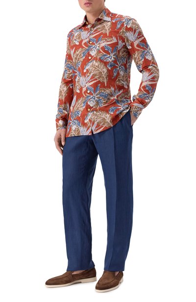 Рубашка из хлопка и льна KITON, арт. UMCNERH0928302, фото 2