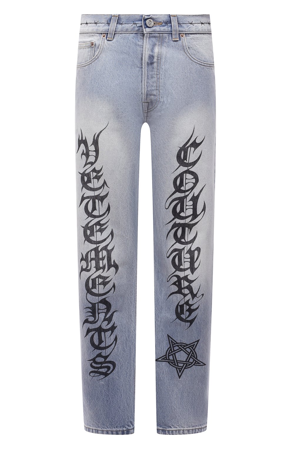 Джинсы VETEMENTS голубого цвета по цене 144000 руб., арт. WA52PA700B 2803/W, фото 1 Джинсы VETEMENTS, арт. WA52PA700B 2803/W, фото 1