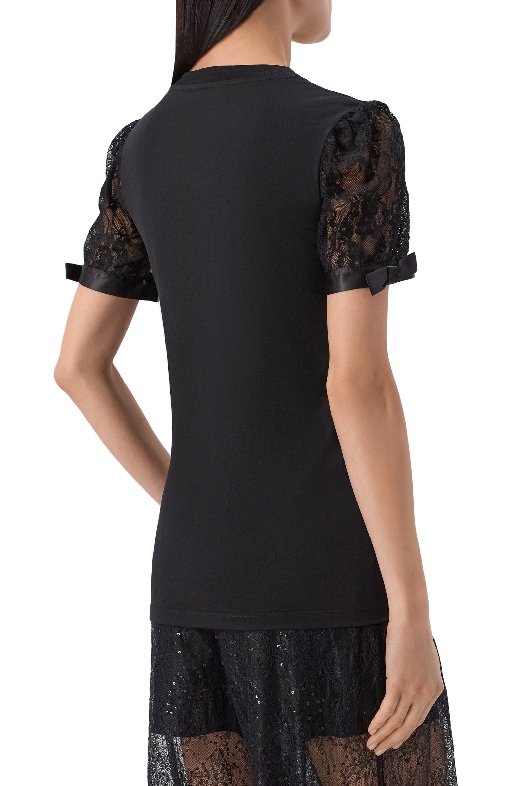 Хлопковый топ NINA RICCI черного цвета по цене 43250 руб., арт. 26PJT0014/C01115, фото 4 Хлопковый топ NINA RICCI, арт. 26PJT0014/C01115, фото 4